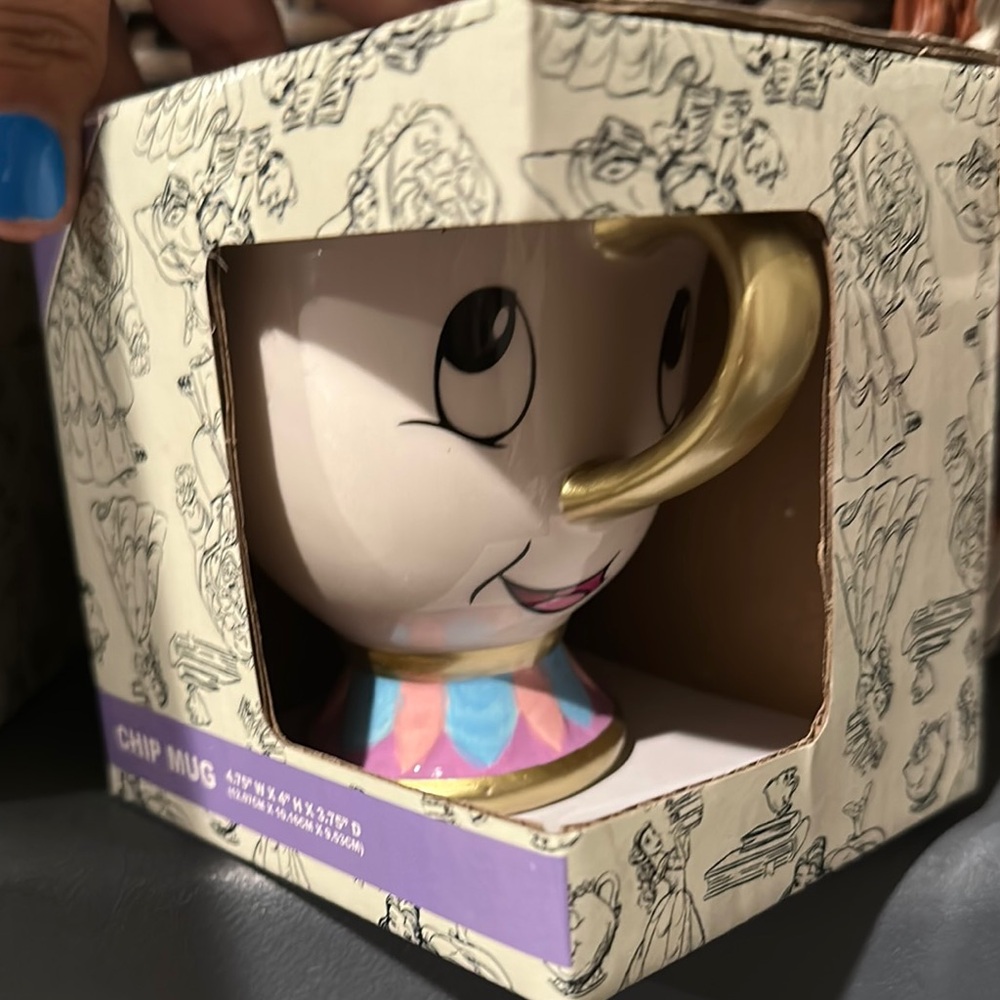Disney Chip Mug with Gold and Multicolor Design